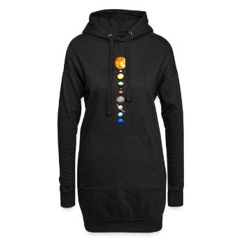 Série de planètes de système solaire solaire d'astronomie - Sweat-shirt à capuche long Femme - noir - Devant