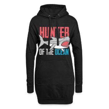 Requin - cadeau de océan de chemise de vacances de plage - Sweat-shirt à capuche long Femme - noir - Devant