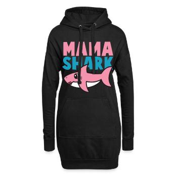 Haifisch - Schirt Shark Mama Geschenkidee - Hoodie-Kleid - Schwarz - Vorne