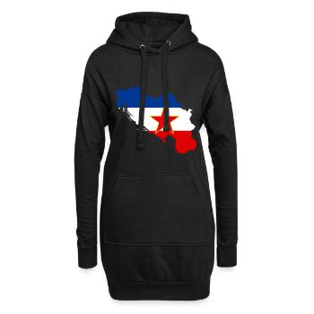 Jugoslawien Flagge Jugoslavia Fahne Land Stern - Hoodie-Kleid - Schwarz - Vorne