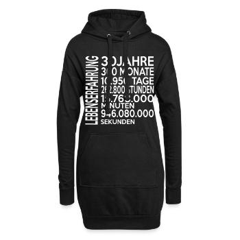 30 Geburtstag, Lebenserfahrung - Hoodie-Kleid - Schwarz - Vorne