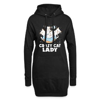 Conception drôle de chats - Sweat-shirt à capuche long Femme - noir - Devant