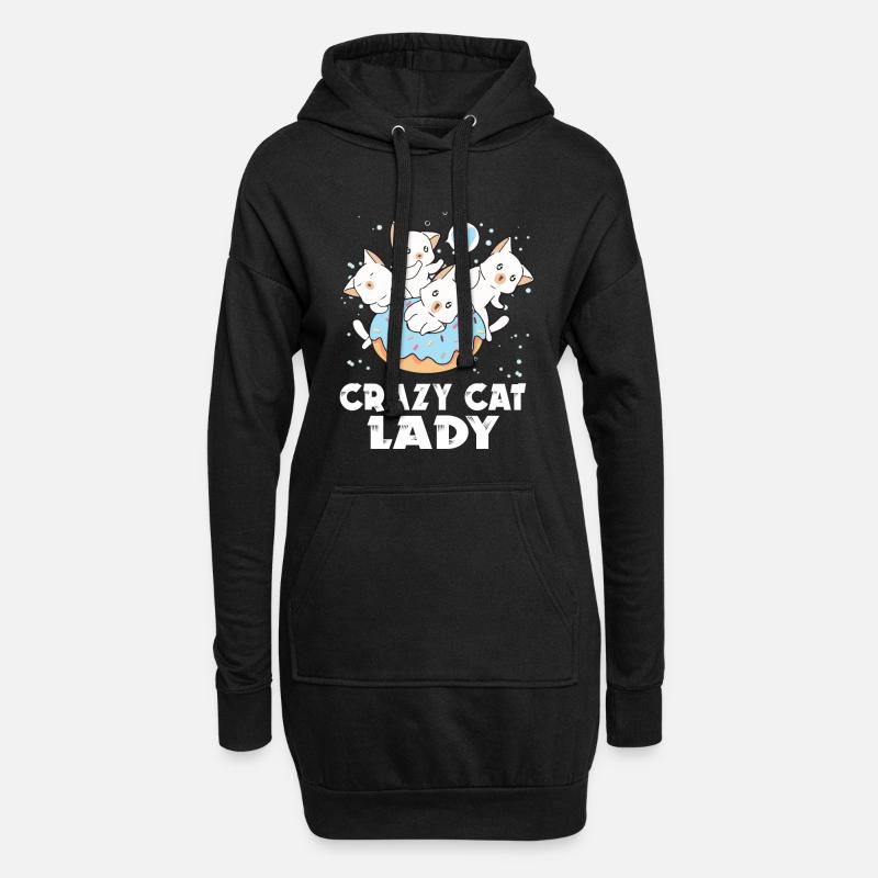 Conception drôle de chats - Sweat-shirt à capuche long Femme - noir