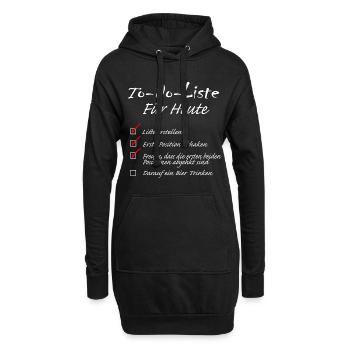 To Do Liste für Heute - Hoodie-Kleid - Schwarz - Vorne