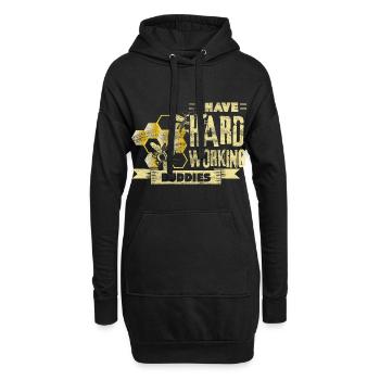Bienen Fleißig Imker Geschenk - Hoodie-Kleid - Schwarz - Vorne