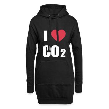 Ich liebe CO2 Love Anti Grüne Diesel FCK GRN - Hoodie-Kleid - Schwarz - Vorne