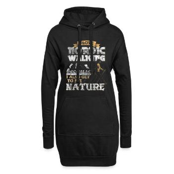 Idée Cadeau Nordic Walking - Sweat-shirt à capuche long Femme - noir - Devant