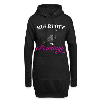 Brieftaube Flamingo, Ruhrpottflamingo - Hoodie-Kleid - Schwarz - Vorne