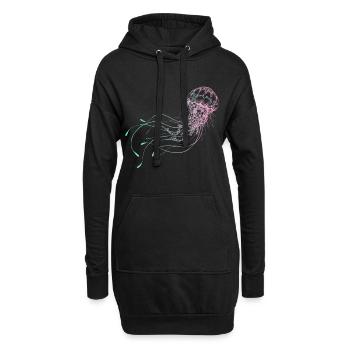 Qualle – Shirt Ozean Meerestiere Geschenk - Hoodie-Kleid - Schwarz - Vorne