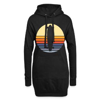 Longboard Longboarding Longboarder Skate - Sweat-shirt à capuche long Femme - noir - Devant