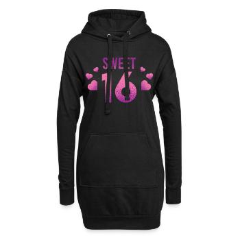 Sweet 16! - Hoodie-Kleid - Schwarz - Vorne