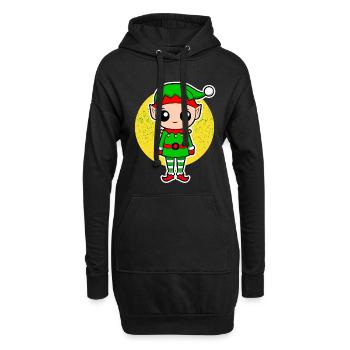 Gnome pour Noël pour les enfants et les parents - Sweat-shirt à capuche long Femme - noir - Devant