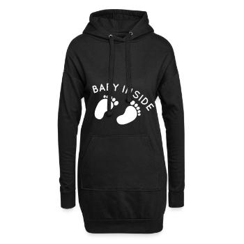 baby inside schwangerschaft - Hoodie-Kleid - Schwarz - Vorne