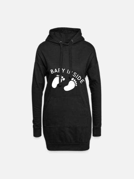 baby inside pregnancy - Hoodie Dress - black