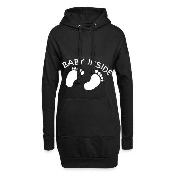 baby inside babybauch - Hoodie-Kleid - Schwarz - Vorne