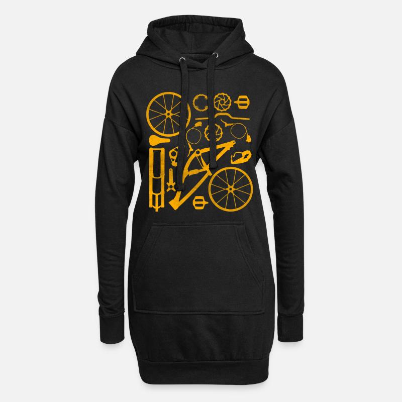 Fahrrad - Hoodie-Kleid - Schwarz
