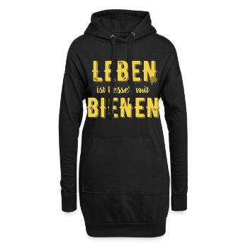 Abeille - Sweat-shirt à capuche long Femme - noir - Devant