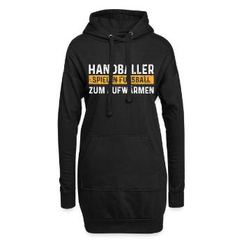 Handballer spielen Fussball zum aufwärmen - Hoodie-Kleid - Schwarz - Vorne