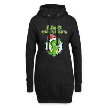 Chemise Dinosaure pour Noël - Dino Christmas - Sweat-shirt à capuche long Femme - noir - Devant