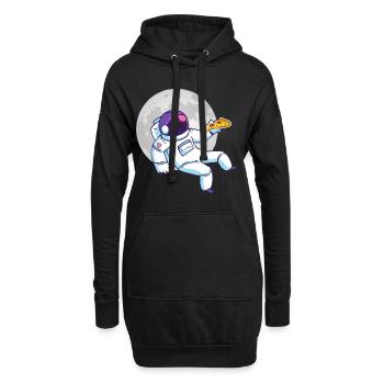 Pizza Astronaut - Hoodie-Kleid - Schwarz - Vorne