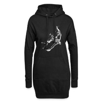 Klettern Climb - Hoodie-Kleid - Schwarz - Vorne