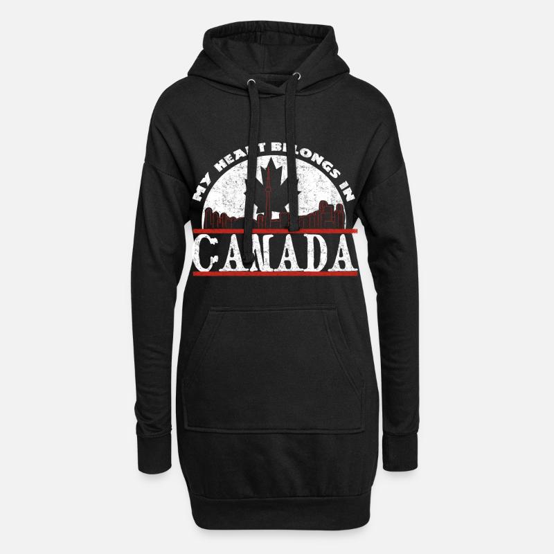 Kanada - Hoodie-Kleid - Schwarz