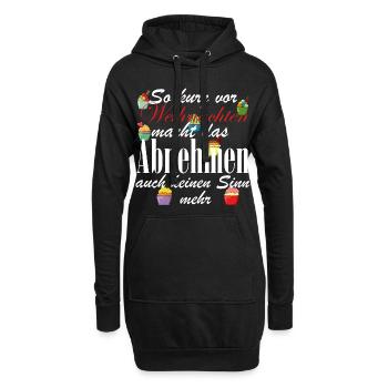 Weihnachten und abnehmen- Lustiger Spruch - Hoodie-Kleid - Schwarz - Vorne