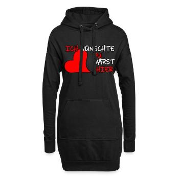 Cooles Herz Partner Vermissen Spruch Geschenk - Hoodie-Kleid - Schwarz - Vorne