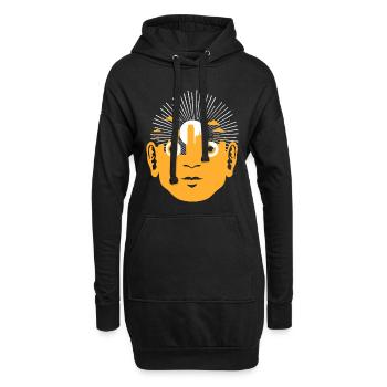 City Face - Hoodie-Kleid - Schwarz - Vorne