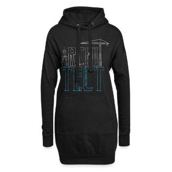Architekt Architektur Geschenk - Hoodie-Kleid - Schwarz - Vorne