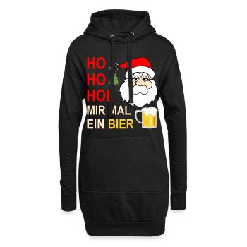 Ho Ho Hol Mir Mal Ein Bier - Hoodie-Kleid - Schwarz - Vorne