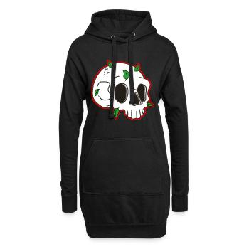 Conception de crâne - Sweat-shirt à capuche long Femme - noir - Devant