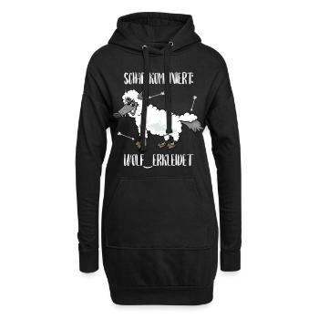 Schaf Wolf Schafspelz Spruch lustig - Hoodie-Kleid - Schwarz - Vorne