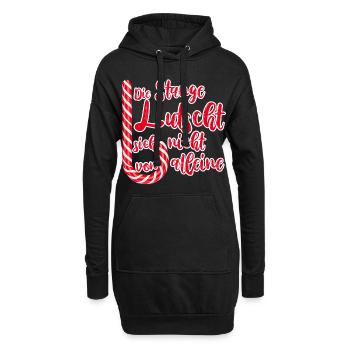 Zuckerstange Lutschen Lustige Sprüche Weihnachten - Hoodie-Kleid - Schwarz - Vorne
