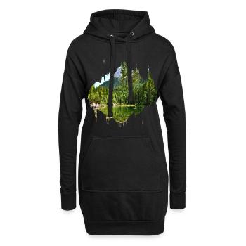 Tache de couleur éclaboussure paysage naturel - Sweat-shirt à capuche long Femme - noir - Devant