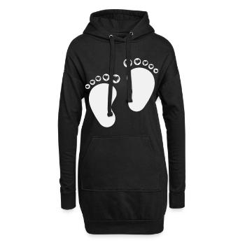 Pieds grossesse bébé - Sweat-shirt à capuche long Femme - noir - Devant