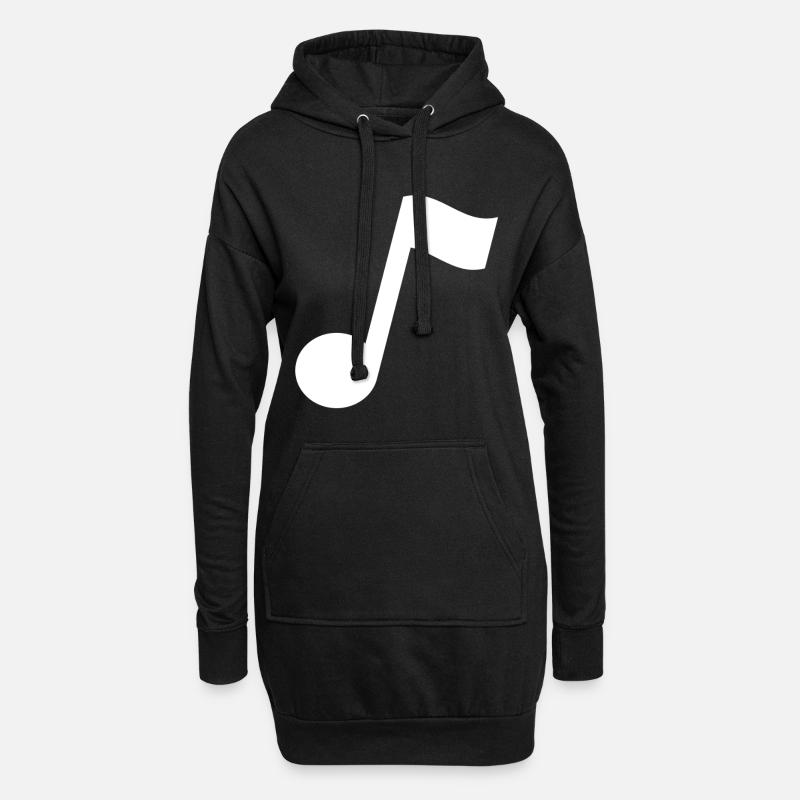 Musiknote - Hoodie-Kleid - Schwarz