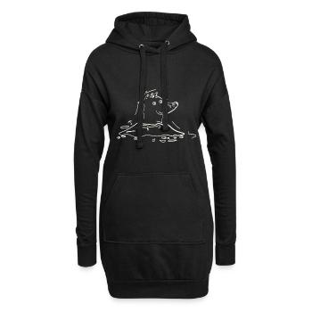 Maulwurf in süß. - Hoodie-Kleid - Schwarz - Vorne
