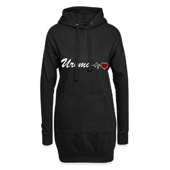 Uroma Herzschlag Geschenk Idee für Großmutter - Hoodie-Kleid - Schwarz - Vorne