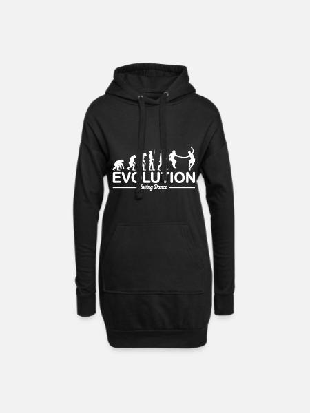 Swing Tanz Tanzen Evolution Geschenk Paare Tänzer - Hoodie-Kleid - Schwarz