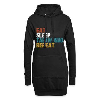Taekwondo Kämpfer Sport Eat Sleep Repeat Geschenk - Hoodie-Kleid - Schwarz - Vorne