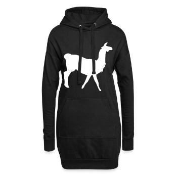 Lama - Hoodie-Kleid - Schwarz - Vorne