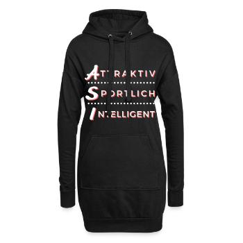 ASI - Attraktiv Sportlich Intelligent - Hoodie-Kleid - Schwarz - Vorne