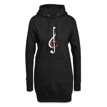 Musik Geschenk Instrument Musikliebe Lied music - Hoodie-Kleid - Schwarz - Vorne