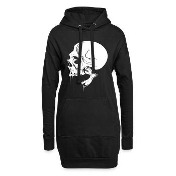 Tête de mort - Sweat-shirt à capuche long Femme - noir - Devant