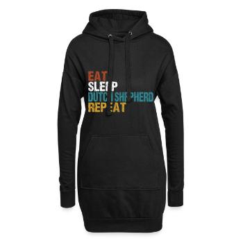 Dutch Shepherd Eat Sleep Repeat - Sweat-shirt à capuche long Femme - noir - Devant