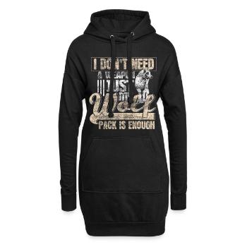 Wolf Geschenk Wölfe - Hoodie-Kleid - Schwarz - Vorne
