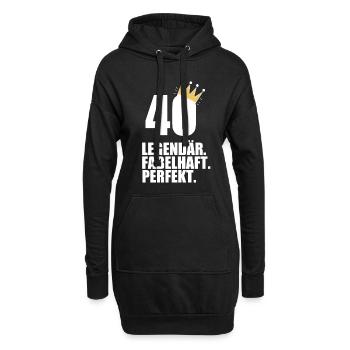 40. Geburtstag Geschenk - Hoodie-Kleid - Schwarz - Vorne