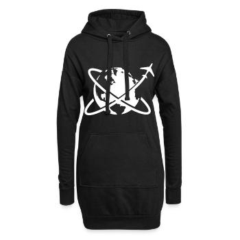 Tour du monde avion voyage - Sweat-shirt à capuche long Femme - noir - Devant