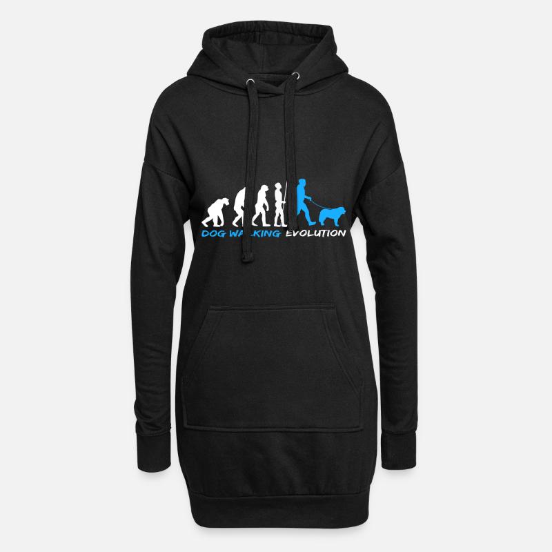 Pastore Maremmano Gassi Evolution Geschenk Idee - Hoodie-Kleid - Schwarz